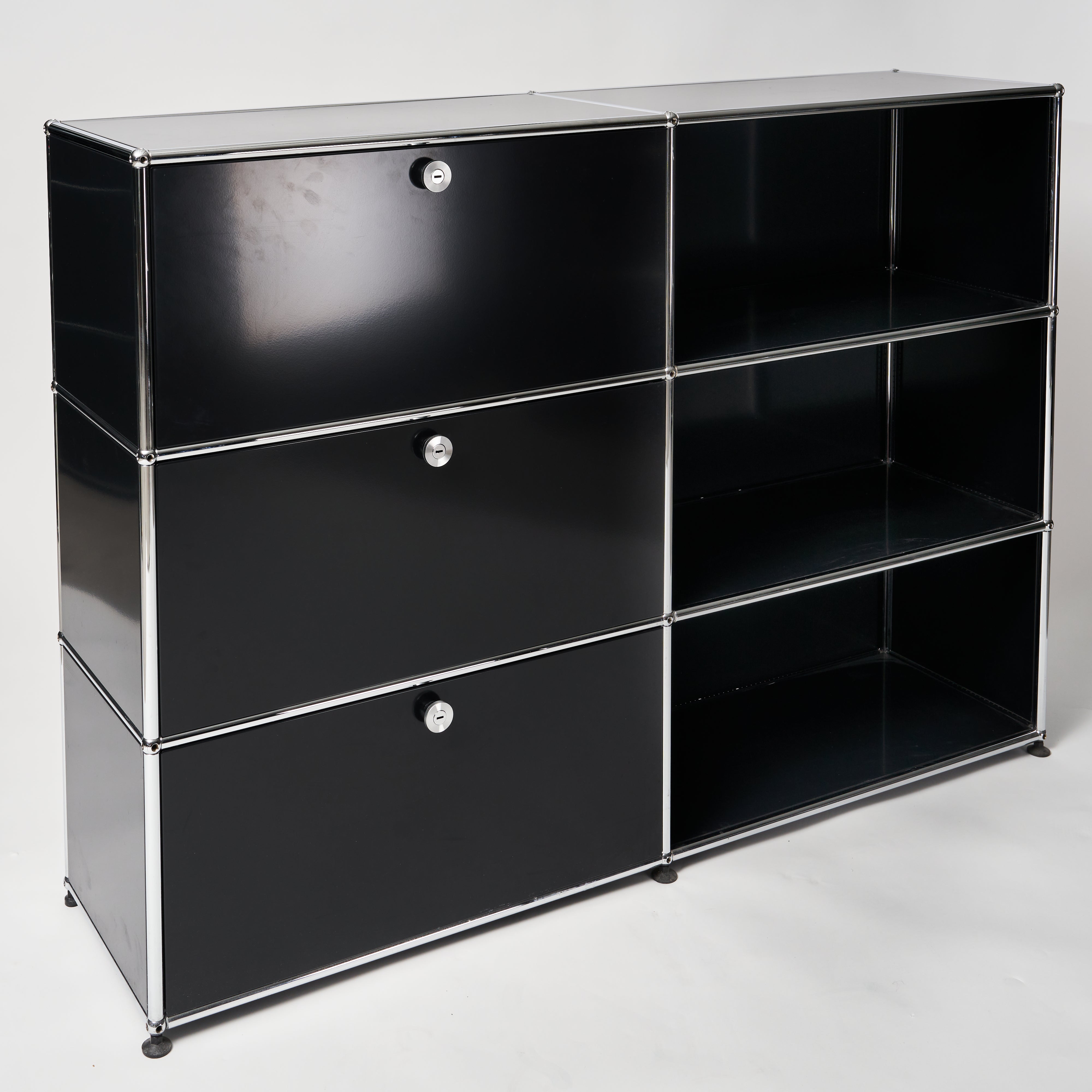 USM Sideboard 2x3 schwarz offen 1217