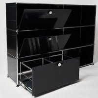 USM Sideboard 2x3 schwarz offen 1217