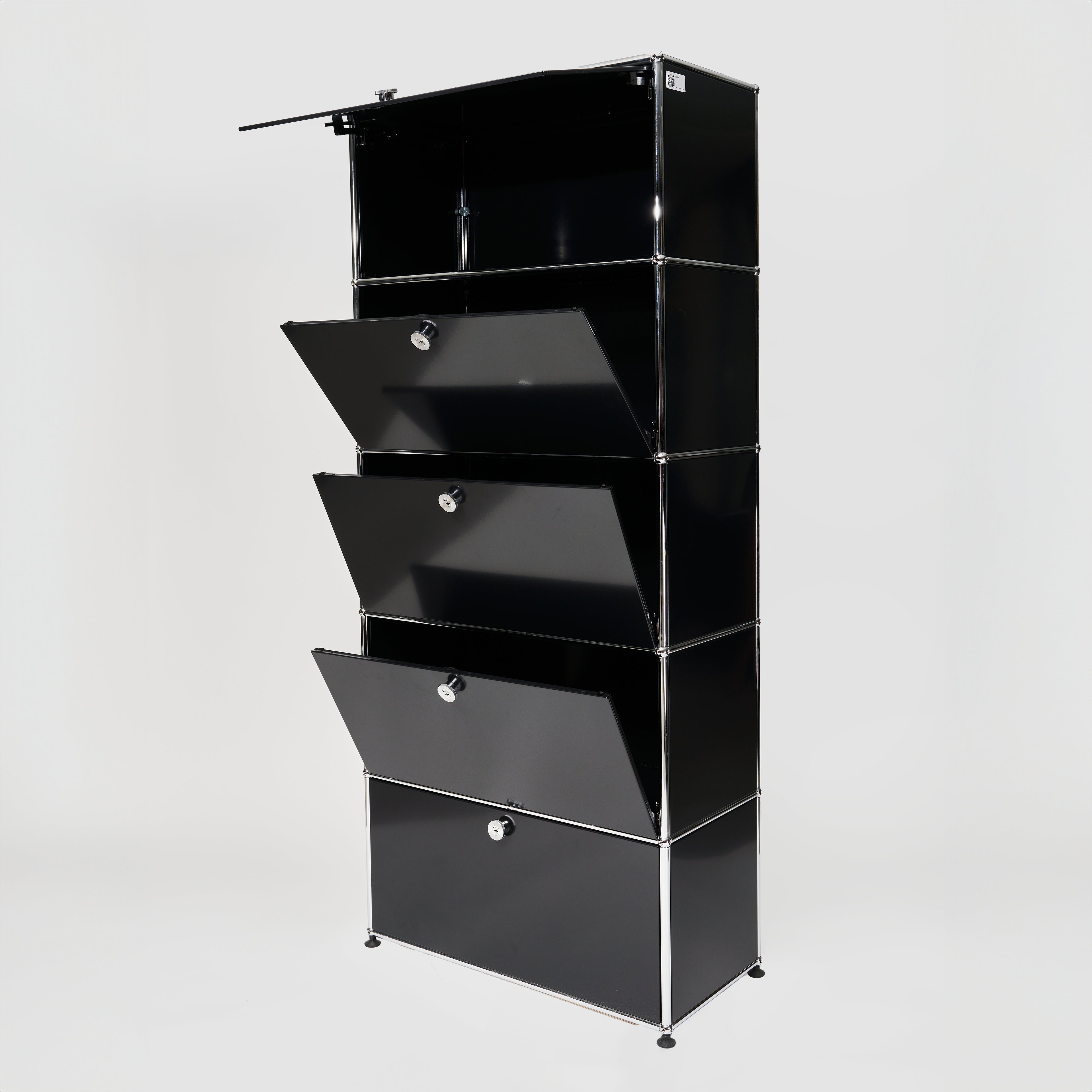 USM Highboard 1x5 schwarz offen 1208