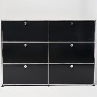 USM Sideboard 2x3 schwarz offen 1217