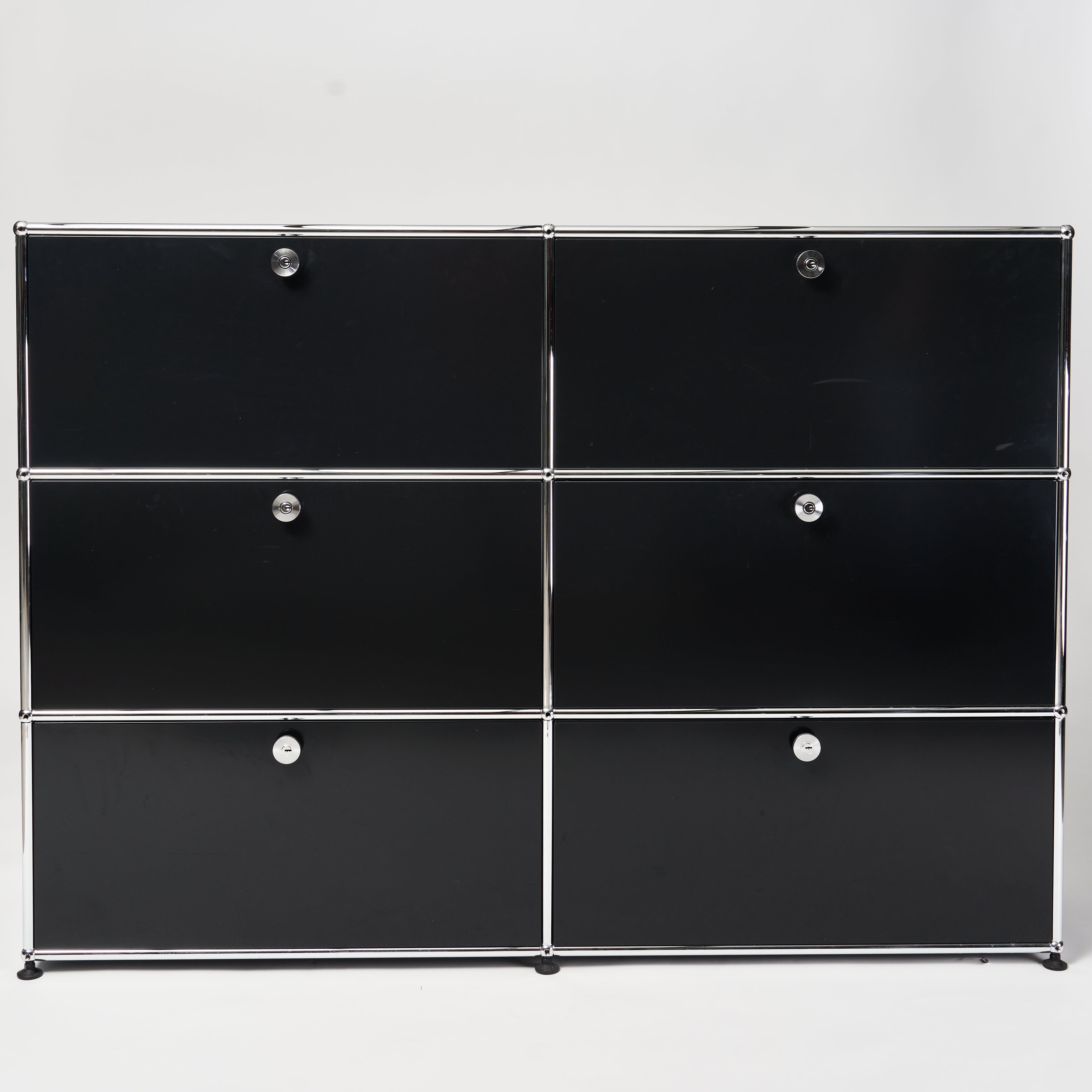 USM Sideboard 2x3 schwarz offen 1217