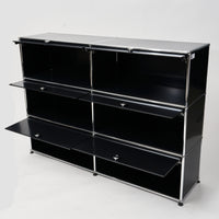 USM Sideboard 2x3 schwarz offen 1217