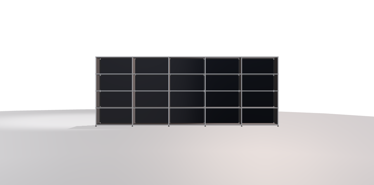 USM Highboard 5x4 schwarz offen 1250