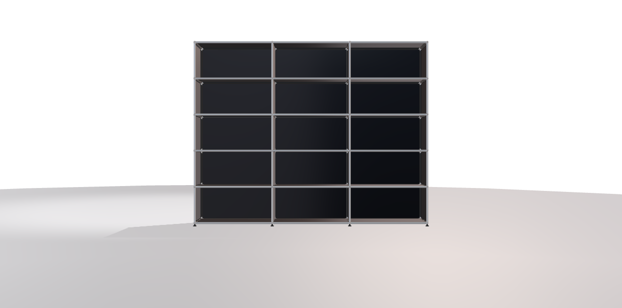 USM Highboard 3x5 schwarz offen 1243