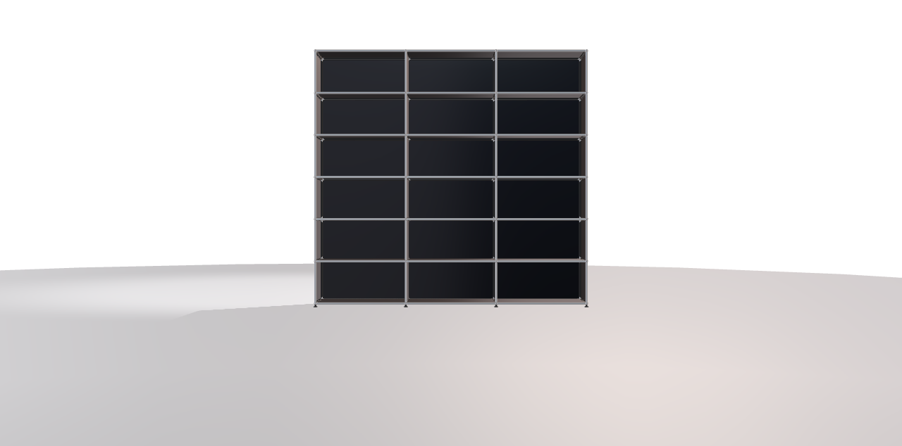 USM Highboard 3x6 schwarz offen 1244