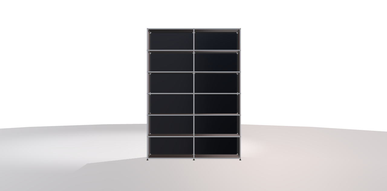 USM Highboard 2x6 schwarz offen 1220